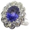 4.64ct GIA Certified Color Change Sapphire & Diamond Scallop Ring 18k White Gold