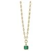 Handcrafted Leah Asscher Cut Emerald Drop Necklace By Single Stone