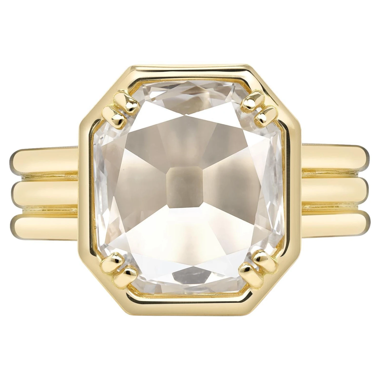 Handcrafted Eleni Vintage Rose Corner Cut Diamond Ring By Single Stone 3 Handcrafted Eleni Vintage Rose Corner Cut Diamond Ring By Single Stone