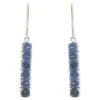 Unknown Platinum Sapphire Inline Drop Earrings