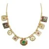 Moi Qutub Multi Gemstones Gold Necklace For Women