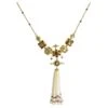 Gold Emerald And Pearl Tassel Necklace