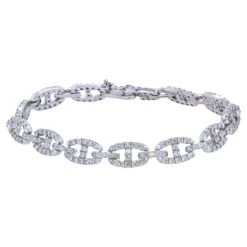 Hermes Diamond Bracelet 5.80 Carats Total 18K Gold