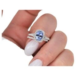 2.12ct Avery 14kt Cornflower Blue Sapphire Diamond Split Shank Halo Bridal Set -Mode Bijouterie Magasin j 19591682 1687554595309 bg processed