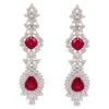 Unknown Very Fine Ruby Earrings With Diamonds 18 Carats Total 18K Gold