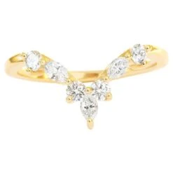 Unknown Chevron Diamond V Wedding Band 'Iceland'