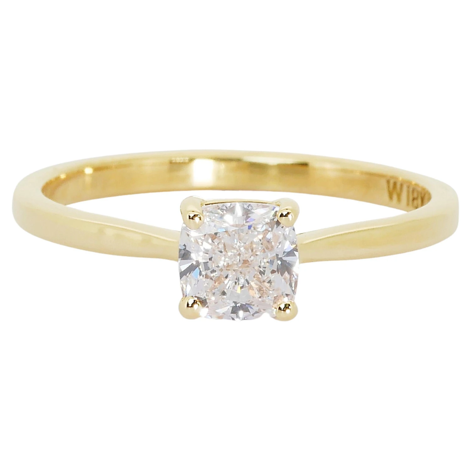 Glamorous 18k Yellow Gold Solitaire Ring W/ 0.79 Carat Natural Diamonds IGI Cert 3 Glamorous 18k Yellow Gold Solitaire Ring W/ 0.79 Carat Natural Diamonds IGI Cert