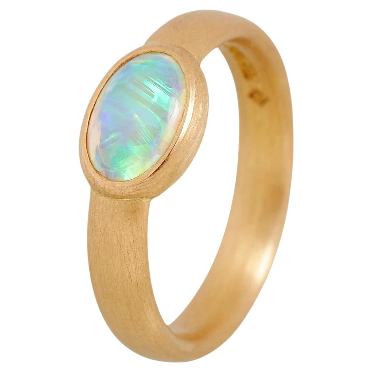 Opal Ring, 22 Carat Gold 3 Opal Ring, 22 Carat Gold