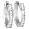 Lb Exclusive 14k White Gold 0.25 Carat Diamond Channel-Set Hoop Earrings