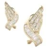 Unknown 14 Karat Yellow Gold Channel Set Round And Baguette Diamond Wing Earrings -Mode Bijouterie Magasin j 19616562 1687286761282 bg processed