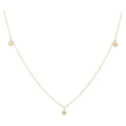Unknown 0.23 Carat Round Brilliant Cut Diamond Station Necklace 14 Karat In Stock