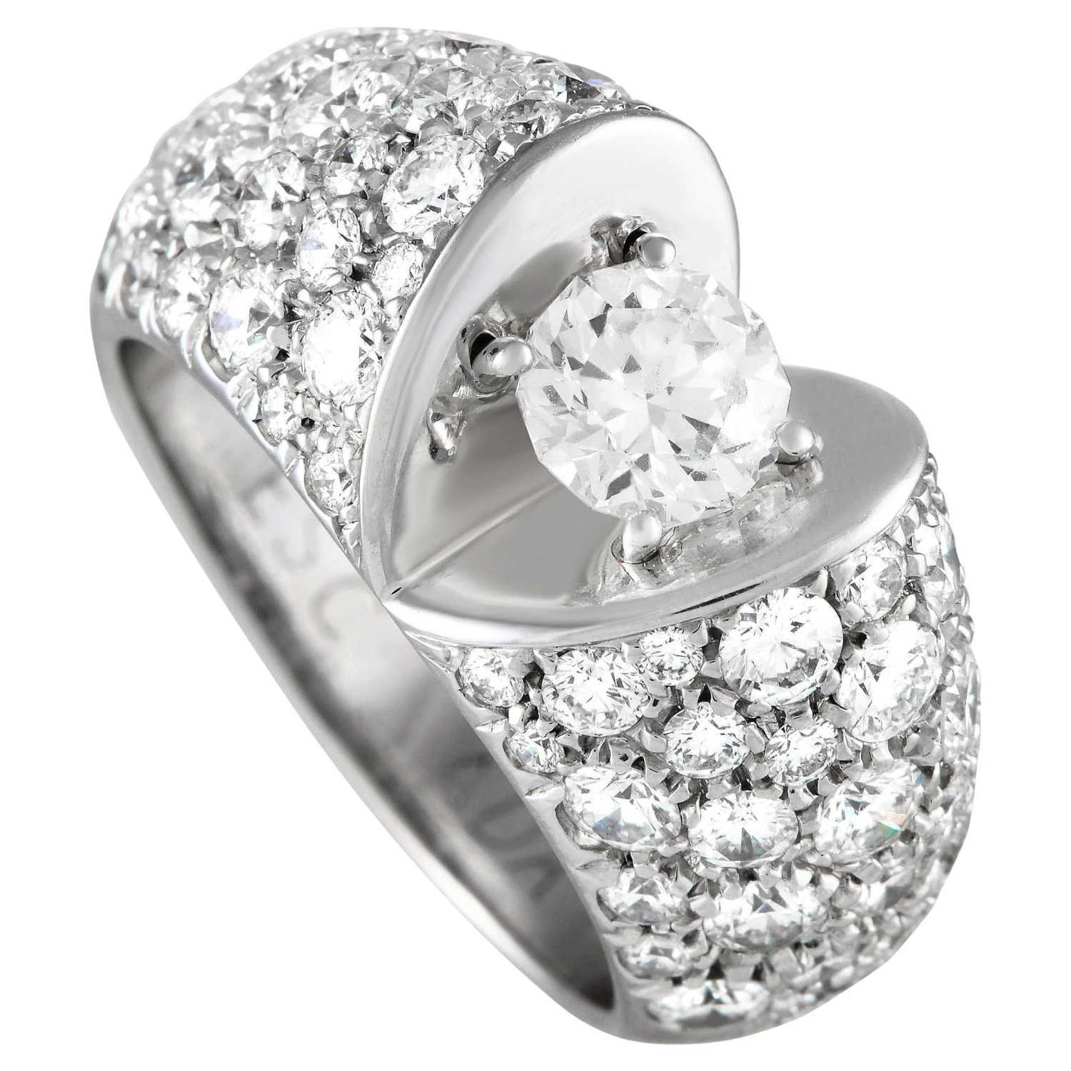 Escada 18k White Gold 4.19 Carat Diamond Ring 3 Escada 18k White Gold 4.19 Carat Diamond Ring