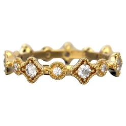 18k Eternity Wedding Diamond Band Made In, Italy