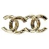 Chanel Brand New Light Gold Textured CC Large Piercing Earrings