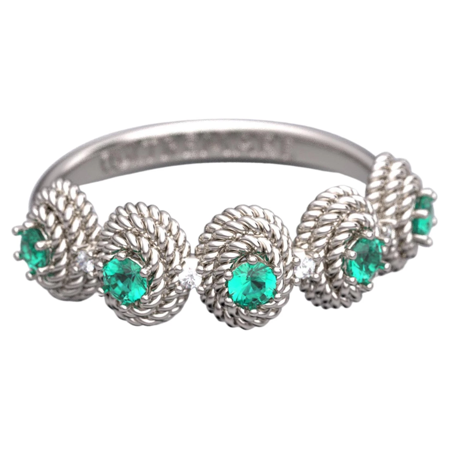 Emerald And Diamond Ring Made In Italy In 14k Gold By Oltremare Gioielli 3 Emerald And Diamond Ring Made In Italy In 14k Gold By Oltremare Gioielli