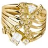 Ring In Yellow Gold, Praziolites And Sapphires