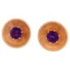 Unknown Stunning 14k Yellow Gold Amethyst Plate Earrings