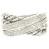 David Yurman Sterling Silver Diamond Cable Crossover Ring -Mode Bijouterie Magasin j 19630472 1687380843816 bg processed