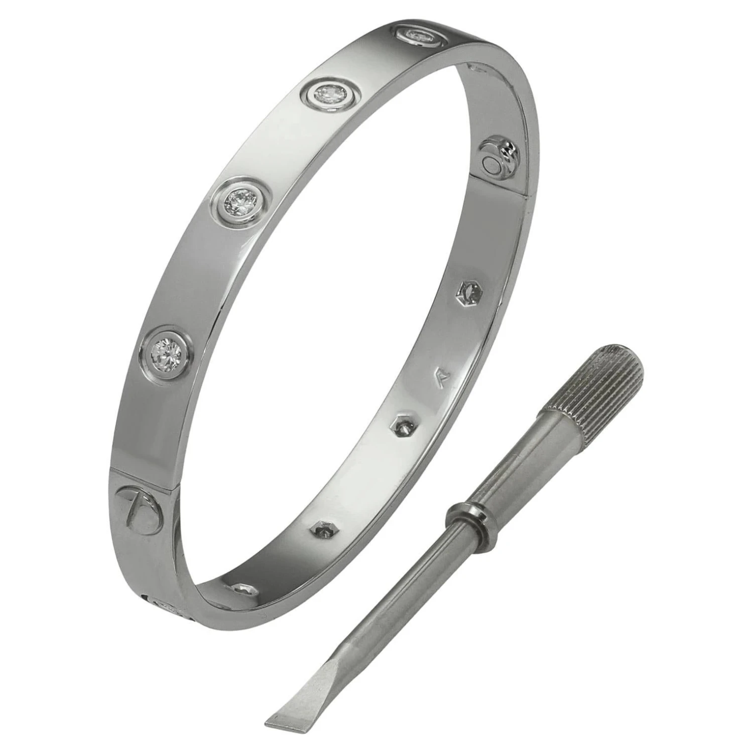 Cartier Love 10 Diamond White Gold Bracelet 3 Cartier Love 10 Diamond White Gold Bracelet