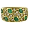 Unknown Emeralds And Diamonds 18k Gold Ring Ringsize 55