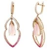 Diamond Pink Quartz Pink Sapphire Lever-Back Yellow 14k Gold Earrings For Her -Mode Bijouterie Magasin j 19636882 1687429450429 bg processed