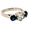 Unknown Round Brilliant Diamond And Blue Sapphire 3 Stone Ring In 18K White Gold -Mode Bijouterie Magasin j 19637892 1687523569585 bg processed