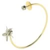 Contemporary Hoop Mono Earring Nature, 18K Yellow Gold