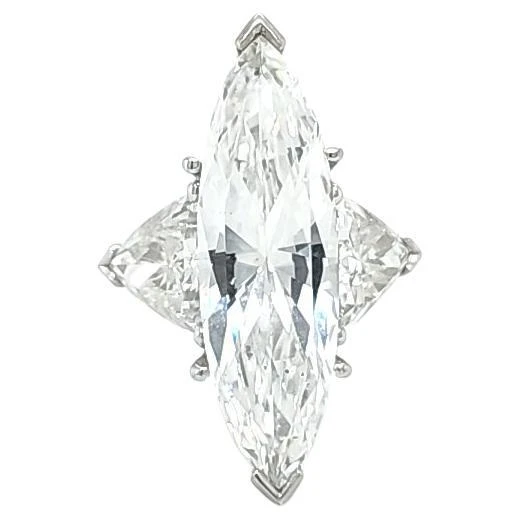 Louis Newman & Co GIA Certified 7.57 Carat Marquise Cut Diamond Three Stone Ring 3 Louis Newman & Co GIA Certified 7.57 Carat Marquise Cut Diamond Three Stone Ring