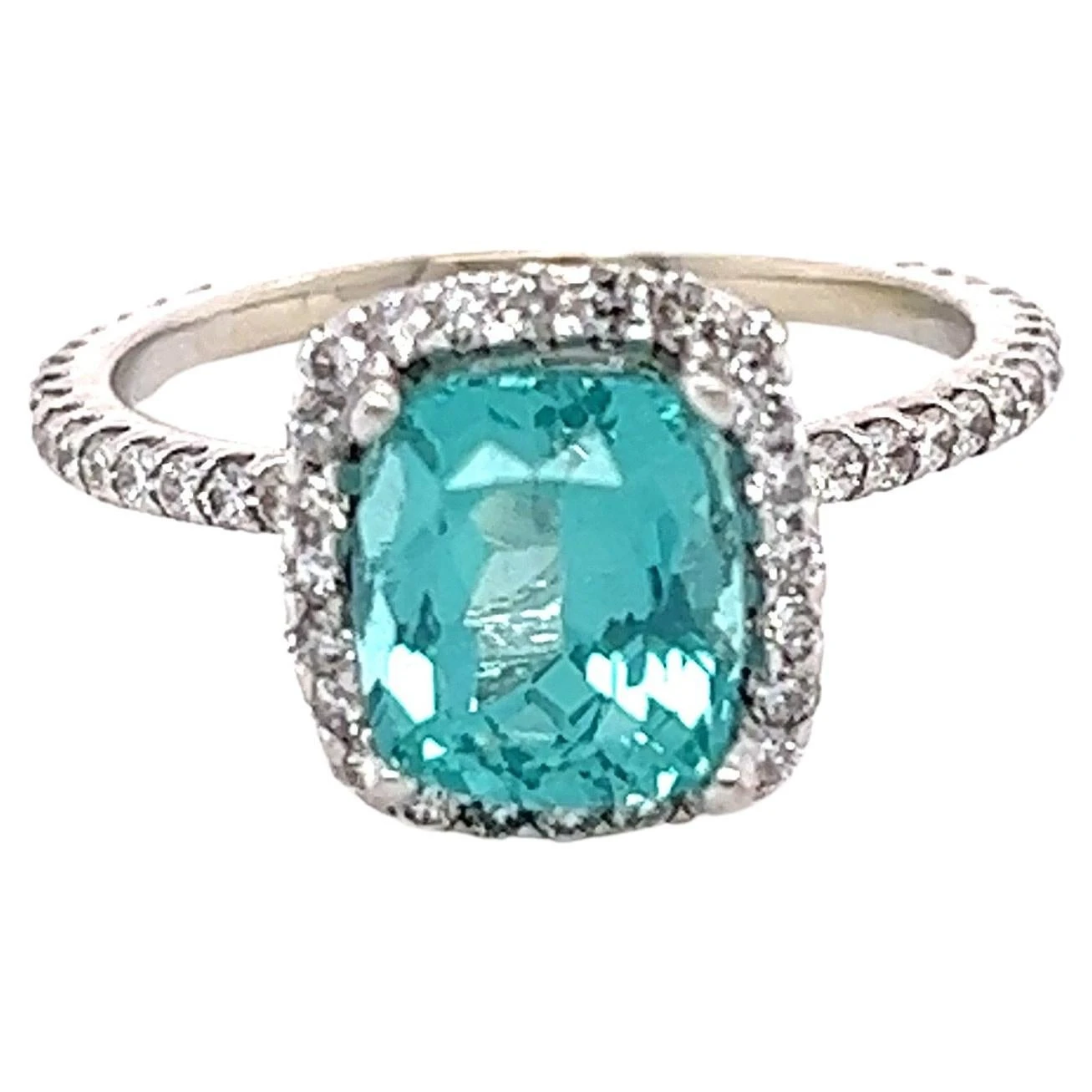 2.90 Carat Apatite Diamond White Gold Ring 3 2.90 Carat Apatite Diamond White Gold Ring
