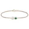 Unknown Emerald & Diamond Dual Tone Bracelet In 18 Karat Gold