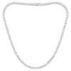 26.10 Carat Diamond Tennis Chain Necklace 18 Karat White Gold Handmade Jewelry