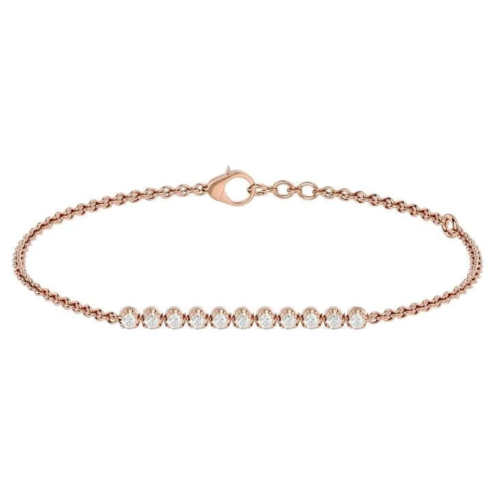 Unknown Minimal Diamond Line Bracelet In 18 Karat Gold 3 Unknown Minimal Diamond Line Bracelet In 18 Karat Gold