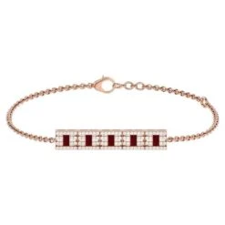 Unknown Ruby & Diamond Dual Tone Bracelet In 18 Karat Gold