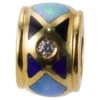 Asch Grossbardt Opal Lapis Onyx Inlay Diamond Barrel Slide Pendant