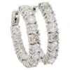8.60 Carat Diamond Oval Hoops Earrings 14 Karat White Gold