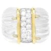 Unknown 18 Karat Yellow Gold Carved Crystal And Diamond Ring
