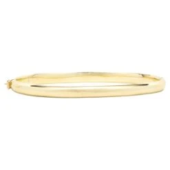 Unknown 14 Karat Yellow Gold Domed Bangle Bracelet