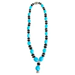 Unknown 3 Carat Diamond And Turquoise Necklace