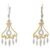 Unknown 14 Karat White & Yellow Gold Diamond Chandelier Earrings