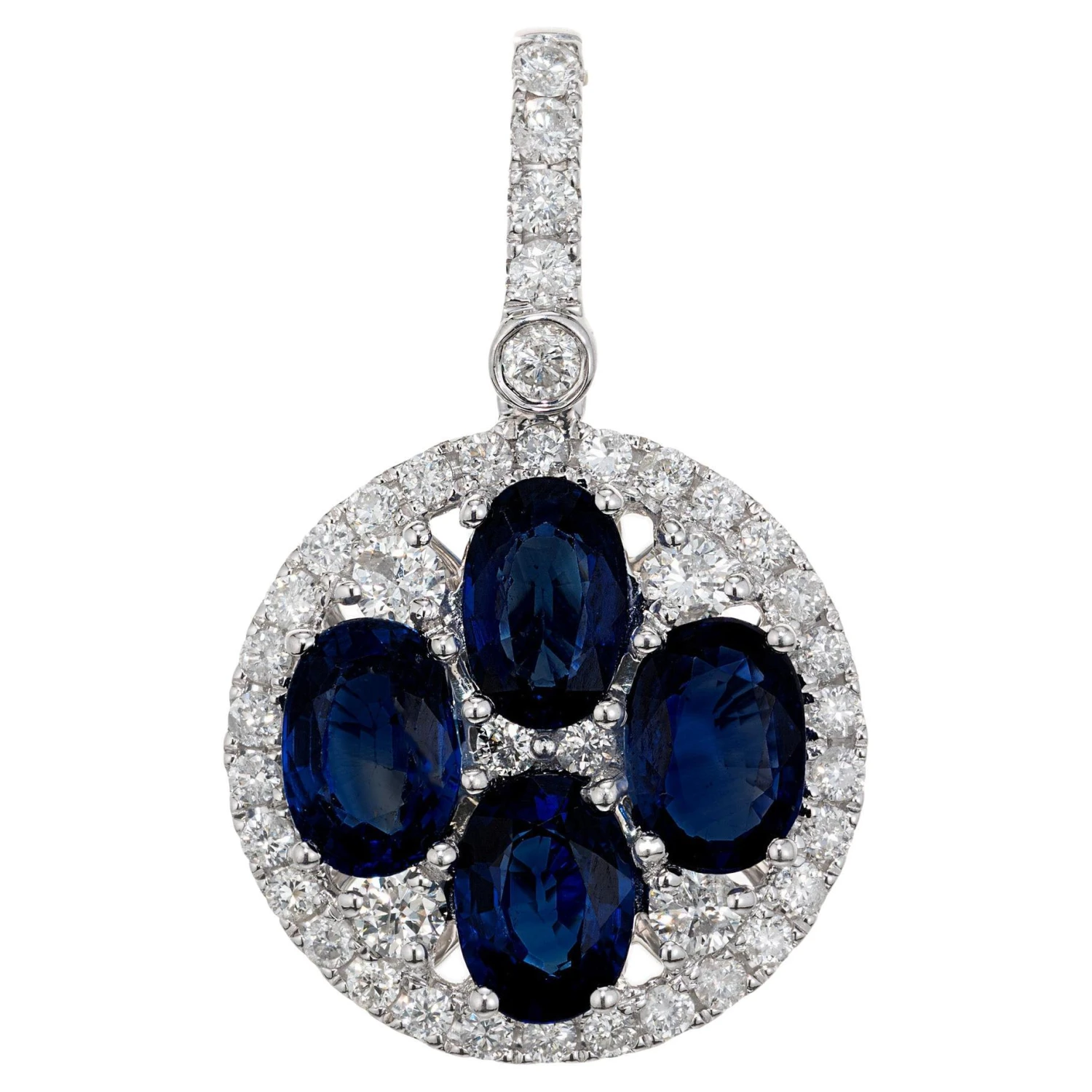 Gia Certified Ej 2.21 Carat Oval Sapphire White Gold Circle Diamond Pendant 3 Gia Certified Ej 2.21 Carat Oval Sapphire White Gold Circle Diamond Pendant