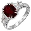 Peter Suchy Certified GIA 2.96 Carat Oval Ruby Diamond Platinum Engagement Ring