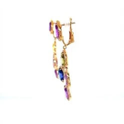 18 Karat Rose Gold Diamond Multi-Coloured Sapphire Drop Earrings -Mode Bijouterie Magasin jr0007 2022 03 15 11 15 02 master