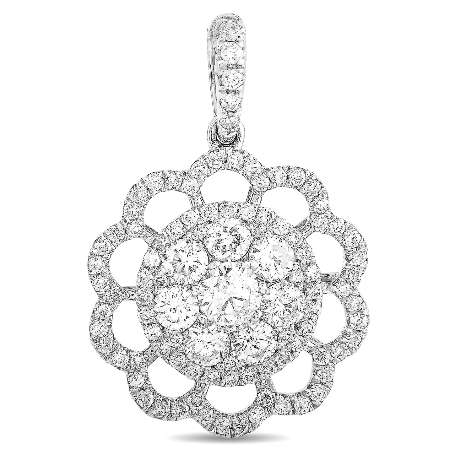 LB Exclusive 18 Karat White Gold 0.96 Carat Diamond Pendant 6 LB Exclusive 18 Karat White Gold 0.96 Carat Diamond Pendant – Image 4