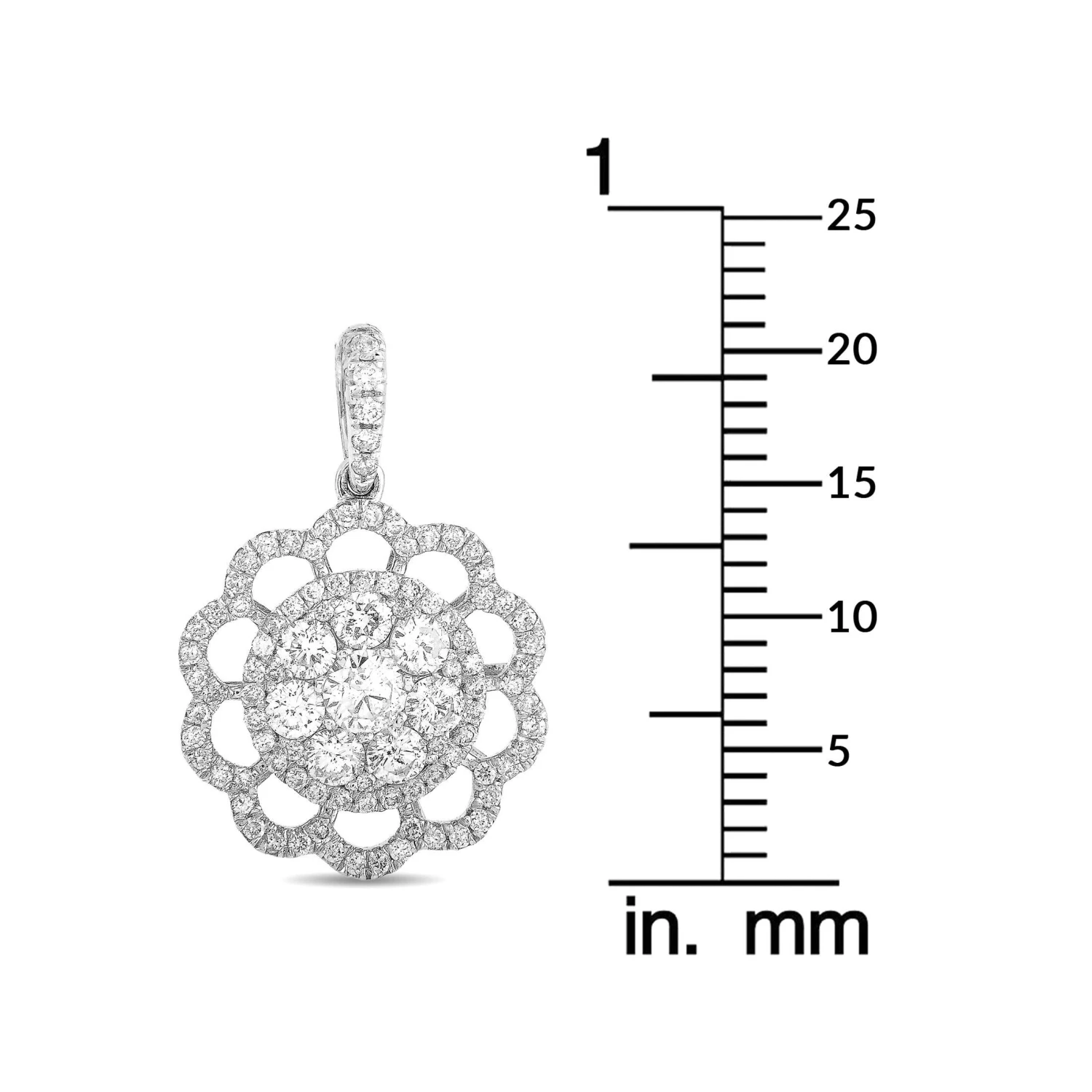 LB Exclusive 18 Karat White Gold 0.96 Carat Diamond Pendant 5 LB Exclusive 18 Karat White Gold 0.96 Carat Diamond Pendant – Image 3