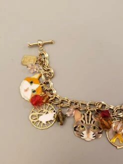 Lunch At The Ritz Signed Multi Charm Cats Mouse And Bird In Gilt Cage Bracelet 12 Lunch At The Ritz Signed Multi Charm Cats Mouse And Bird In Gilt Cage Bracelet -Mode Bijouterie Magasin lr1 master