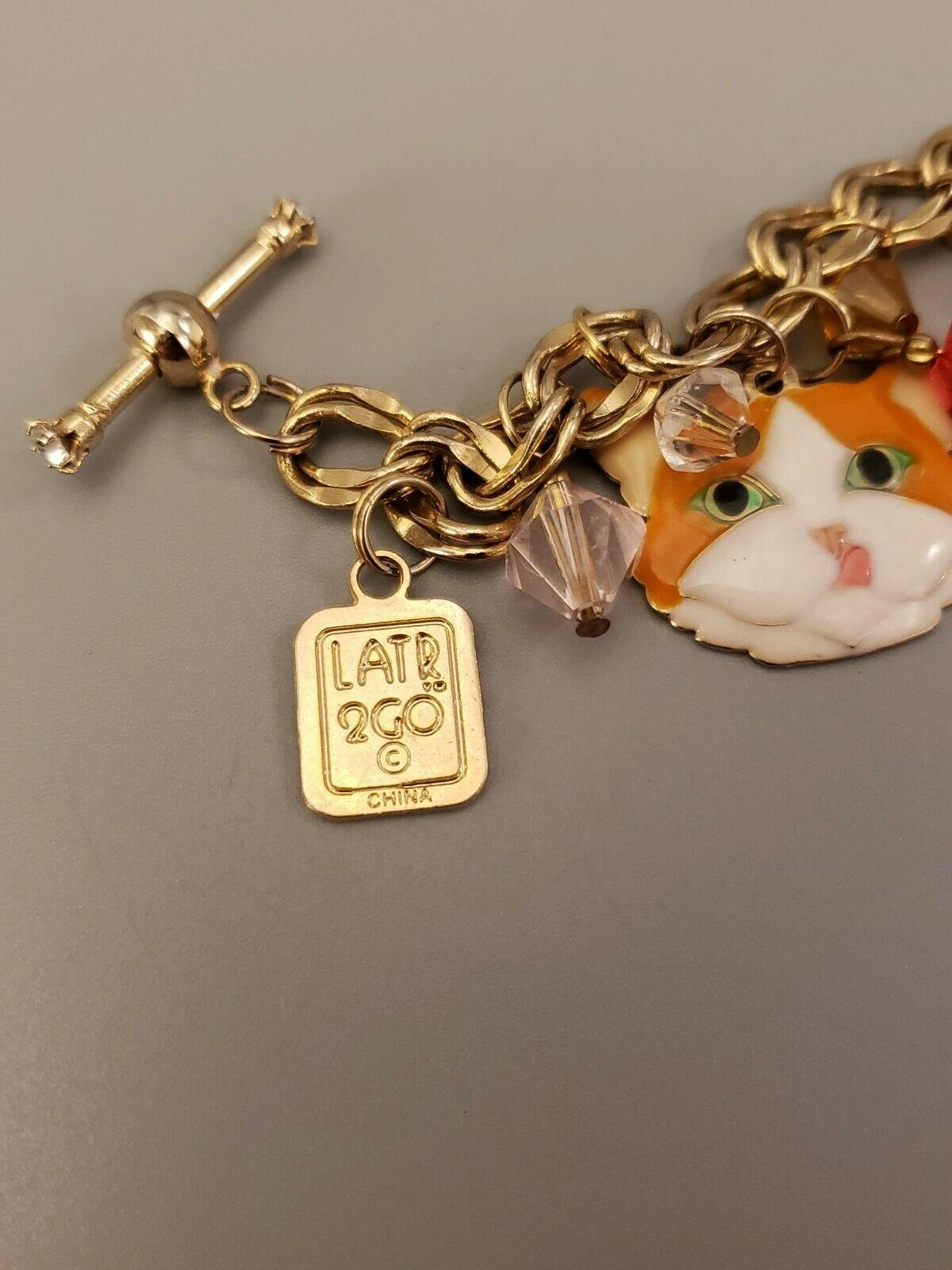 Lunch At The Ritz Signed Multi Charm Cats Mouse And Bird In Gilt Cage Bracelet 9 Lunch At The Ritz Signed Multi Charm Cats Mouse And Bird In Gilt Cage Bracelet – Image 7