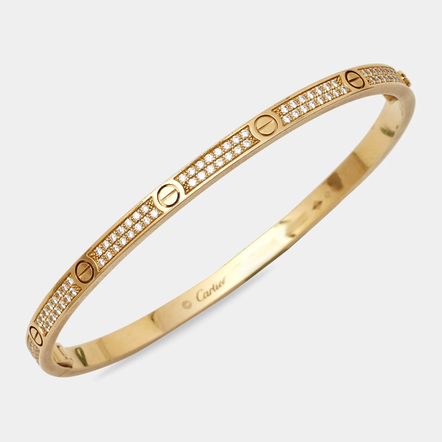 Cartier Love Diamonds 18k Yellow Gold Small Model Bracelet 17 7 Cartier Love Diamonds 18k Yellow Gold Small Model Bracelet 17 – Image 5