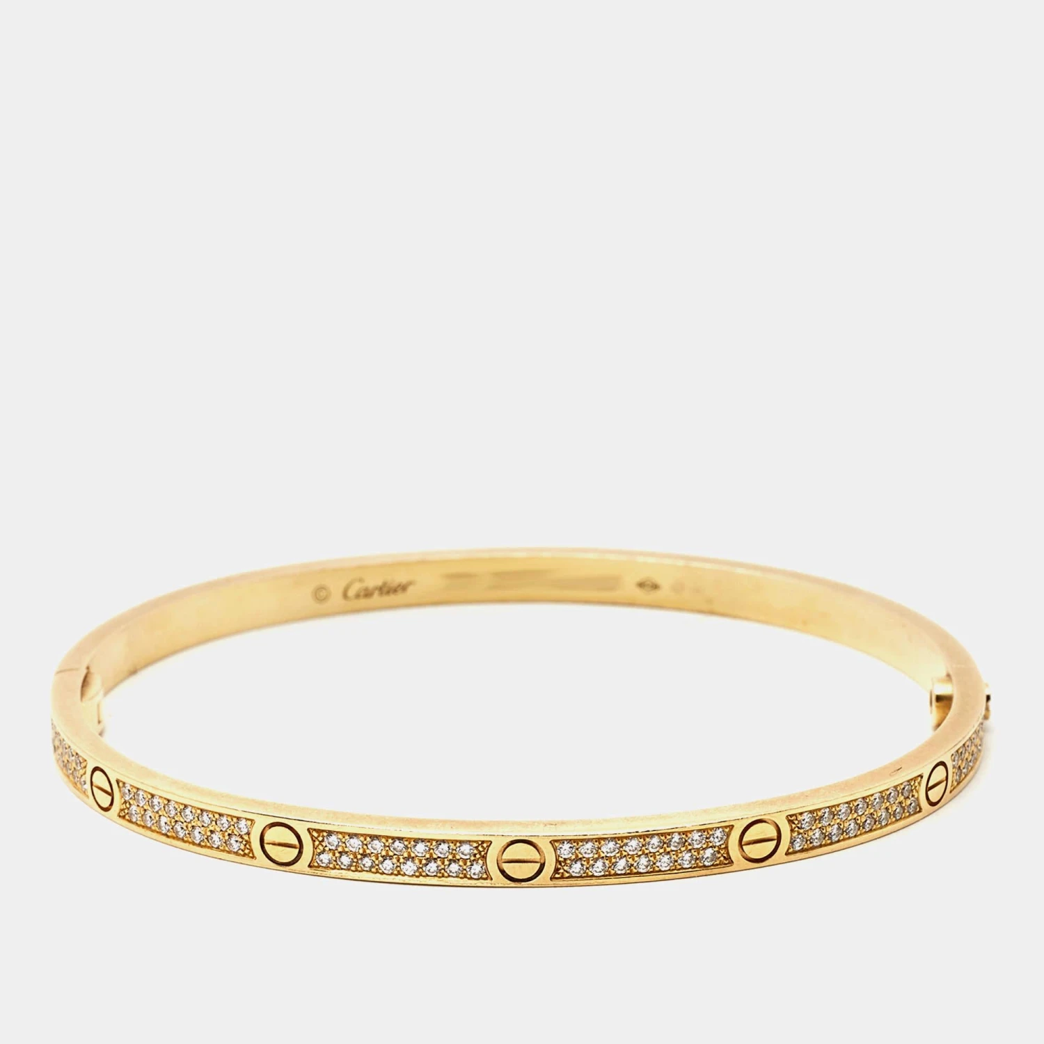 Cartier Love Diamonds 18k Yellow Gold Small Model Bracelet 17 5 Cartier Love Diamonds 18k Yellow Gold Small Model Bracelet 17 – Image 3