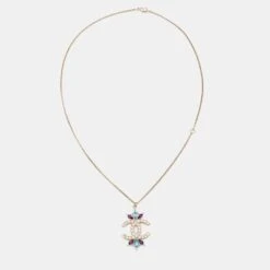 Chanel CC Crystals Gold Tone Pendant Necklace -Mode Bijouterie Magasin luxury women chanel used accessories p792370 003 master