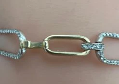 Unknown 14K Two-Tone Paper-Clip Oval Shape Bracelet With 1.56 Carats Of Natural Diamonds -Mode Bijouterie Magasin mobilejpegupload 01ED237CC3D447D9977230297007E77C master